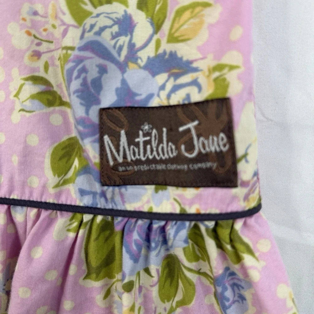 Matilda Jane Girls pants Pink Yellow Maple Sugar Big‎ Ruffles Good Hart Pants 6